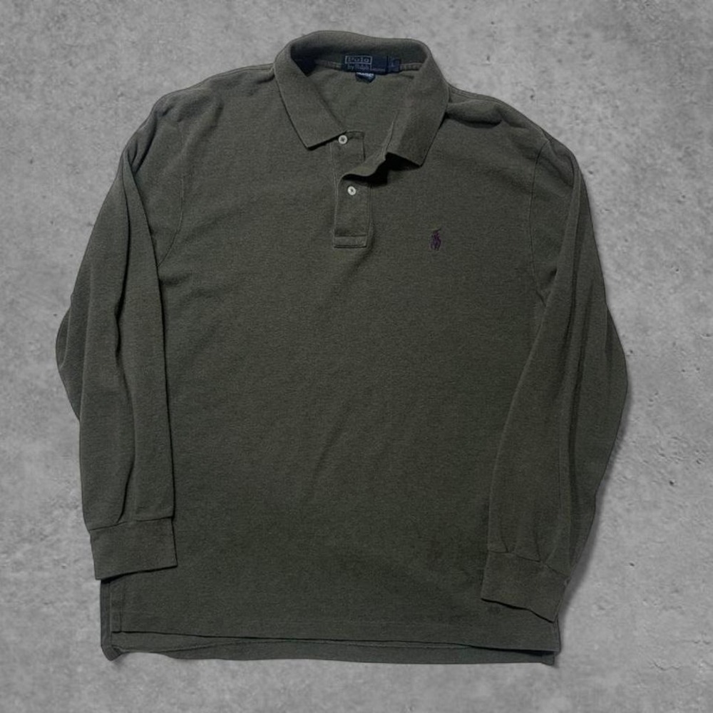 Vintage 90s Ralph Lauren "Classic Fit" Polo - Olive Green & Purple
